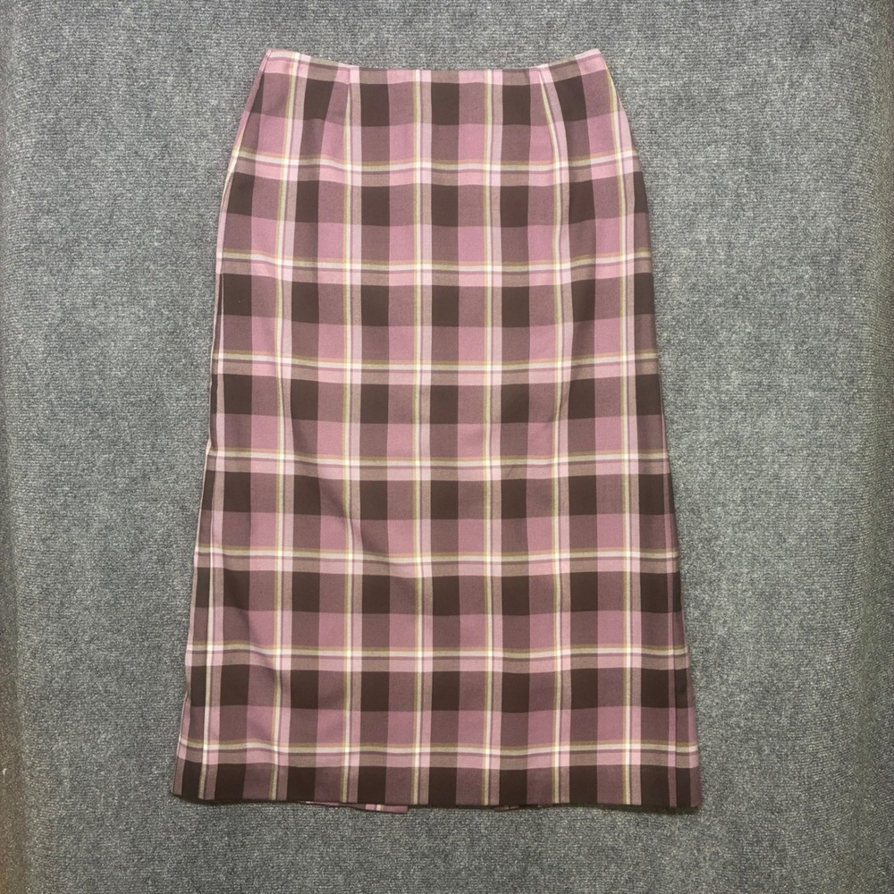 Vintage Nine & Co Purple Plaid Midi Pencil Skirt 90s Clueless Dark Academia 8